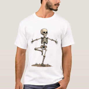 Camiseta divertida de yoga de esqueleto para Hallo