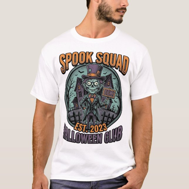 Camiseta divertida de zombie de Halloween Spook Sq (Anverso)
