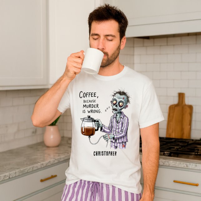 Camiseta Divertida de Zombie y Café con Humor Sarc (Subido por el creador)