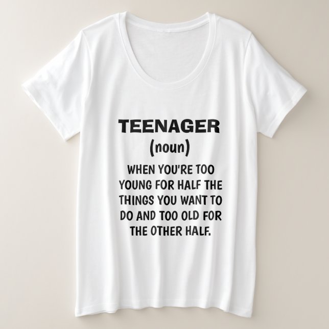 Camiseta divertida "DEFINICIÓN ADOLESCENTE" (Anverso del diseño)