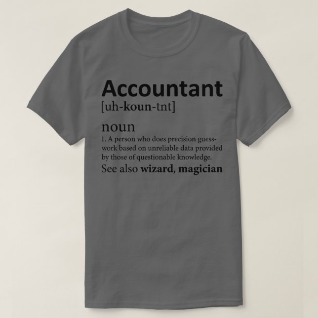 Camiseta Divertida definición de contable (Diseño del anverso)