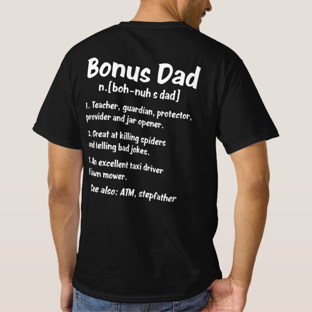Camiseta Divertida definición sobre el bono de papá (Reverso)