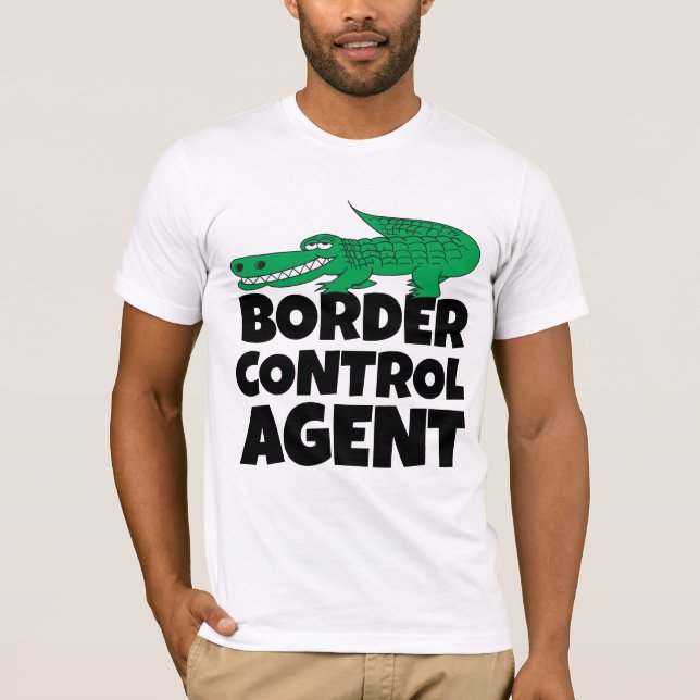 Camiseta divertida del agente de control de fronte (Anverso)