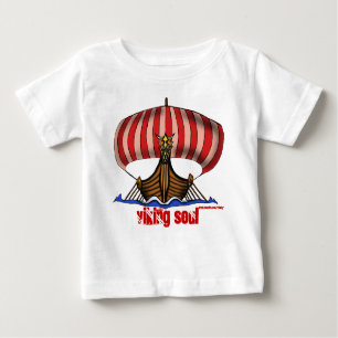 Camiseta divertida del bebé de la nave de Viking
