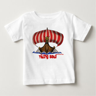 Camiseta divertida del bebé de la nave de Viking