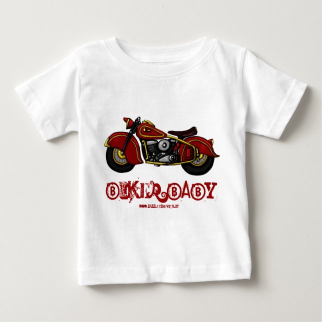 Camiseta divertida del bebé del motorista (Anverso)