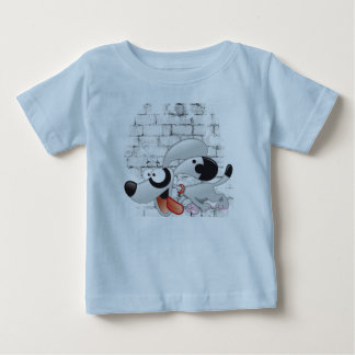 Camiseta divertida del bebé del perro