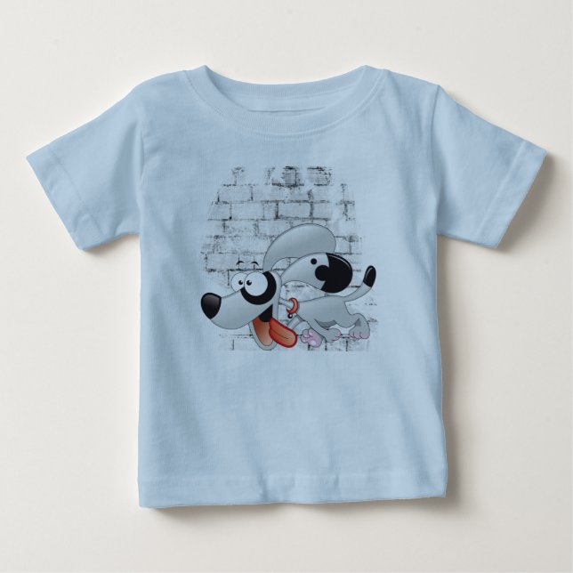 Camiseta divertida del bebé del perro (Anverso)