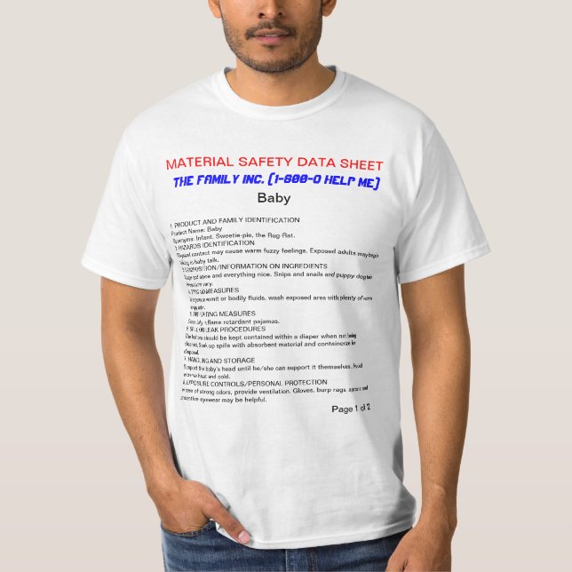 Camiseta divertida del bebé MSDS (Anverso)