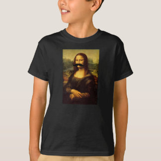 Camiseta divertida del bigote de Mona Lisa de los