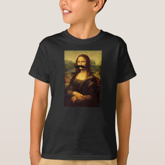 Camiseta divertida del bigote de Mona Lisa de los (Anverso)