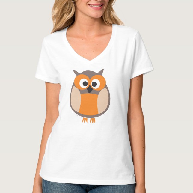 Camiseta divertida del búho el mirar fijamente (Anverso)