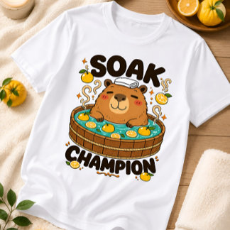 Camiseta divertida del campeón de baño de capibara