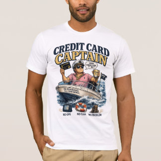 Camiseta divertida del capitán de tarjeta de crédi
