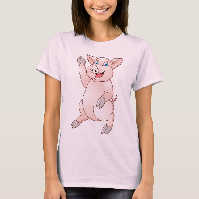 Camiseta divertida del cerdo del dibujo animado (Anverso)