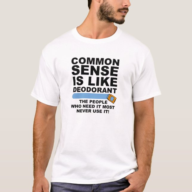 Camiseta divertida del desodorante del sentido (Anverso)