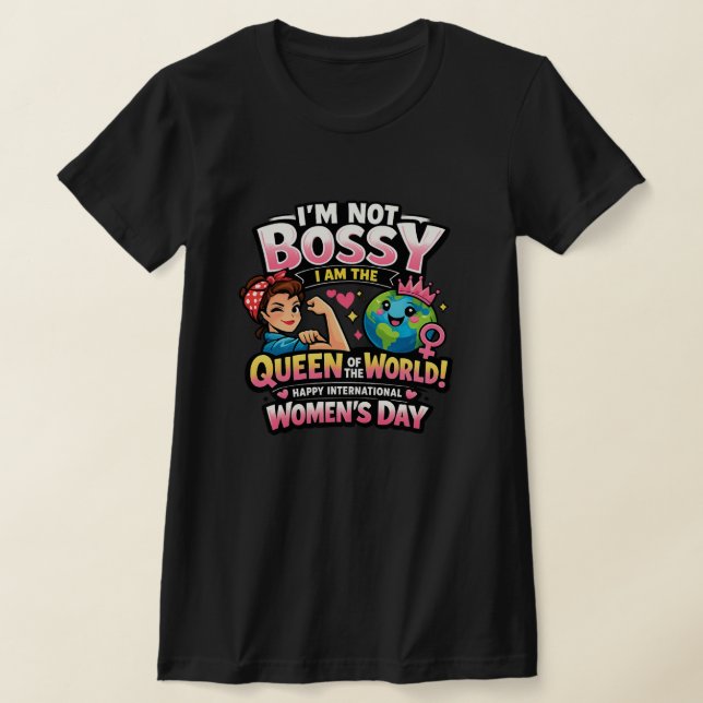Camiseta divertida del Día Internacional de la Muj (Distribución)