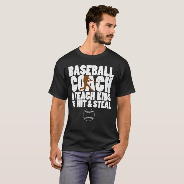 Camiseta divertida del entrenador de béisbol (Anverso completo)