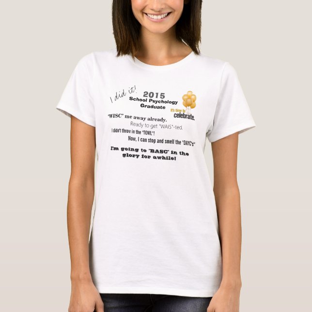 Camiseta divertida del graduado de la psicología (Anverso)