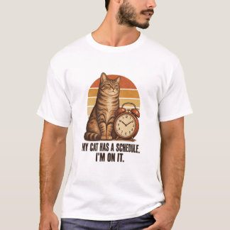 Camiseta divertida del horario del gato