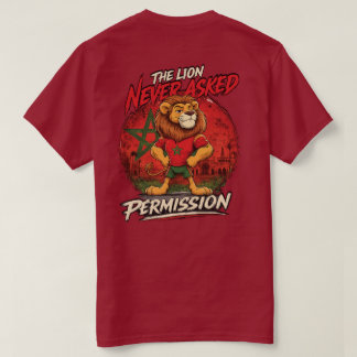 Camiseta divertida del león de Marruecos fútbol
