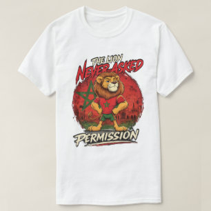 Camiseta divertida del león de Marruecos para faná