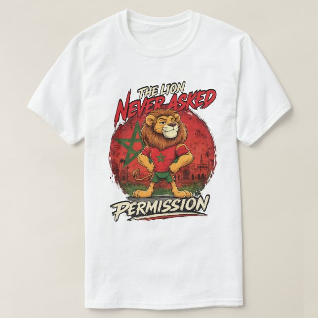 Camiseta divertida del león de Marruecos para faná (Diseño del anverso)