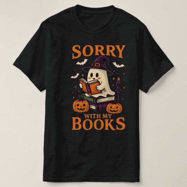 Camiseta divertida del libro de Halloween (Diseño del anverso)