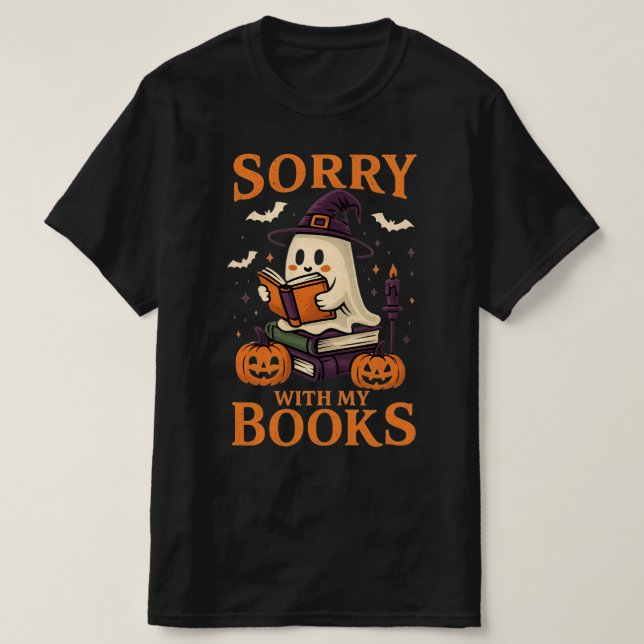 Camiseta divertida del libro de Halloween (Diseño del anverso)
