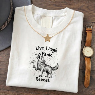 Camiseta divertida del lobo aullador con humor, ri