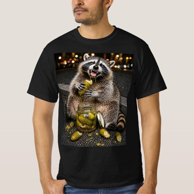 Camiseta divertida del meme del mapache comiendo p (Anverso)
