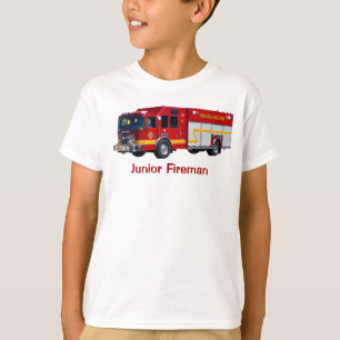 Camiseta divertida del motor de fuego rojo "Junior