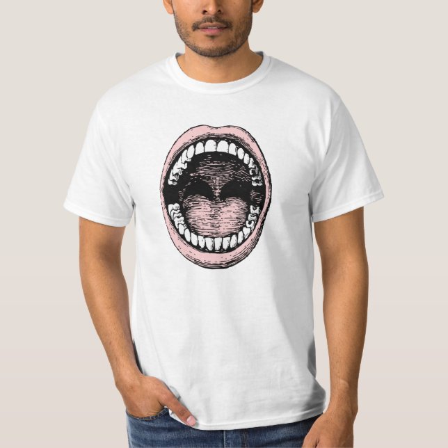 camiseta divertida del orthodontist de la boca (Anverso)