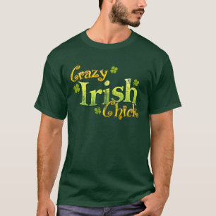Camiseta divertida del polluelo irlandés loco
