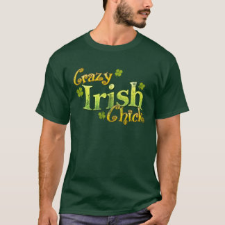 Camiseta divertida del polluelo irlandés loco