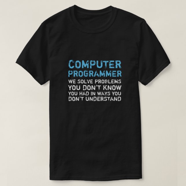 Camiseta divertida del programador de computadoras (Diseño del anverso)