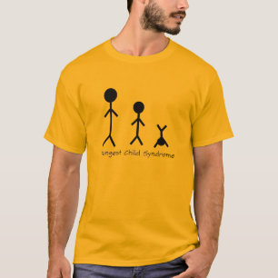 Camiseta divertida del síndrome del niño más joven