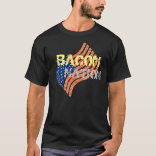 Camiseta divertida del tocino de la nación del