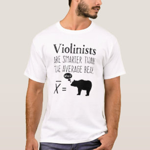 Camiseta divertida del violín - oso medio