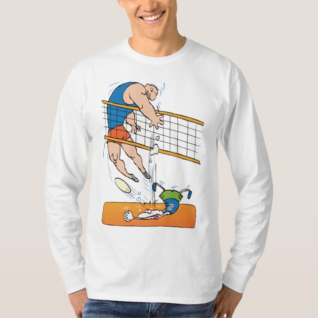 Camiseta divertida del voleibol (Anverso)