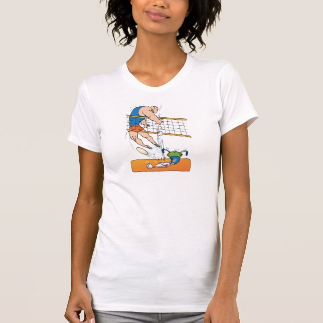 Camiseta divertida del voleibol (Anverso)