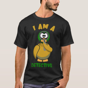 Camiseta divertida detective duck negro laboratorio cachorr