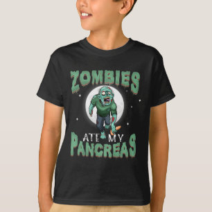 Camiseta Divertida Diabetes Conciencia Zombies Ate My Pancr