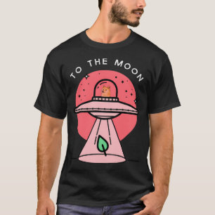 Camiseta Divertida Dogecoína Ufo A La Luna Doge Alien Abd