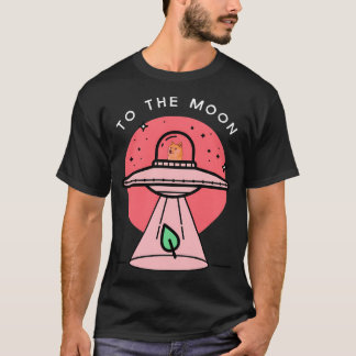 Camiseta Divertida Dogecoína Ufo A La Luna Doge Alien Abd