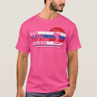 Camiseta Divertida Eat Sleep Cricket Repita Para Cricket Pl