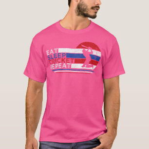 Camiseta Divertida Eat Sleep Cricket Repita Para Cricket Pl
