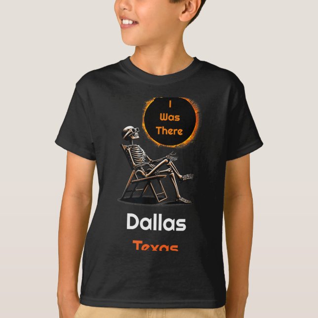 Camiseta Divertida Eclipse Solar Dallas Texas Allí (Anverso)