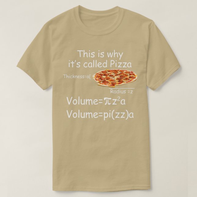 Camiseta Divertida ecuación de matemáticas y pizza Divertid (Diseño del anverso)