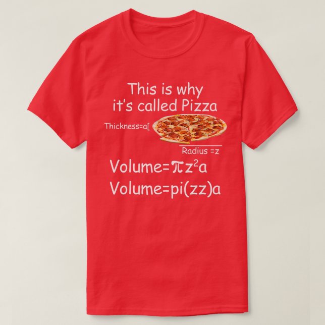 Camiseta Divertida ecuación de matemáticas y pizza Divertid (Diseño del anverso)